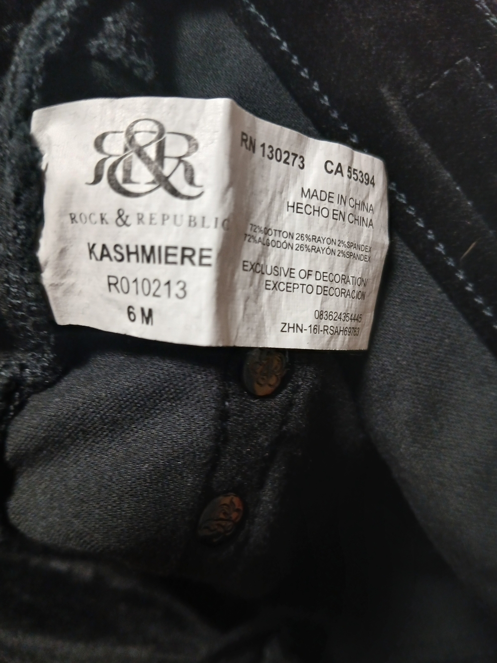 Rock & Republic Black Velvet Skinny Jeans - Picture 9 of 11